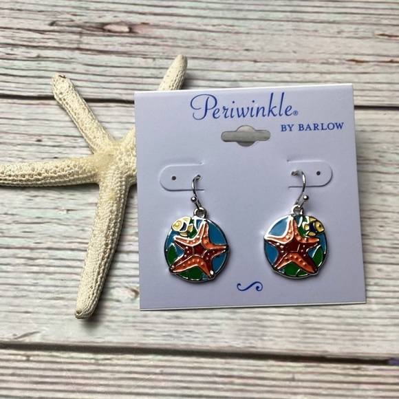 NEW PERIWINKLE BY BARLOW STAR MULTICOLOR EARRINGS FISH BEACH VACATION SUMMER - Picture 5 of 6